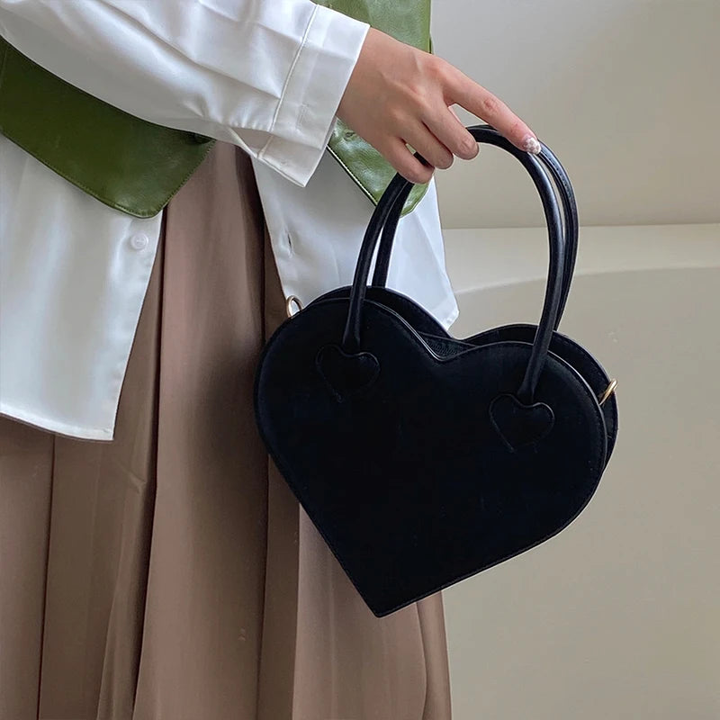Heart-shaped Shoulder Bags Small Tote Crossbody Bag Retro Female Purse