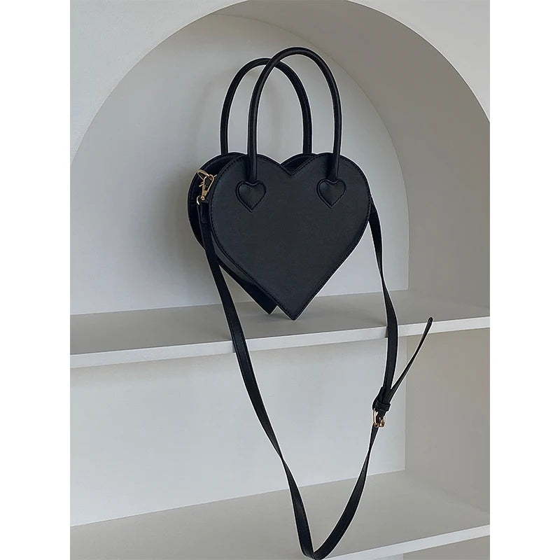 Heart-shaped Shoulder Bags Small Tote Crossbody Bag Retro Female Purse