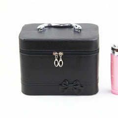 Square Bow Organizer Makeup Bag Beauty Portable Case Box