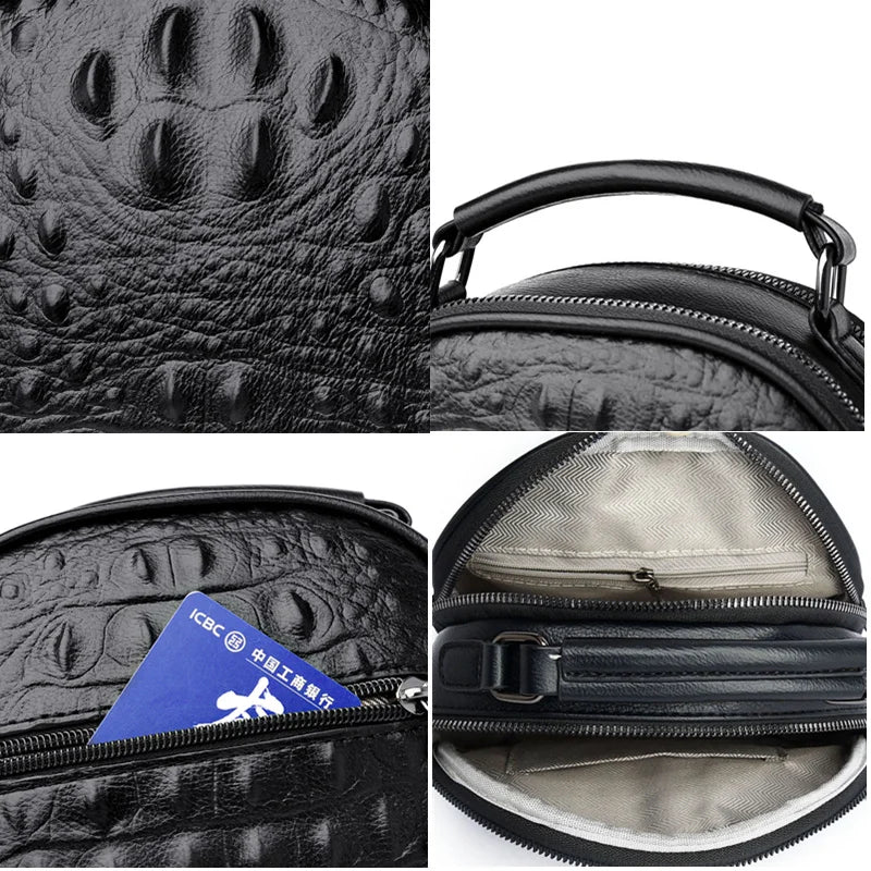 Crocodile Leather Handbag for Women Casual Shoulder Crossbody Bag