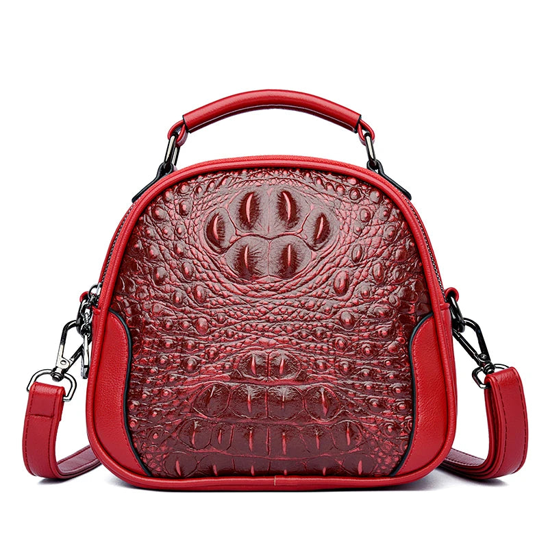 Crocodile Leather Handbag for Women Casual Shoulder Crossbody Bag