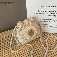 Straw Crossbody Bag Women Knitting Summer Beach Evening Shoulder Bag