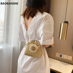 Straw Crossbody Bag Women Knitting Summer Beach Evening Shoulder Bag