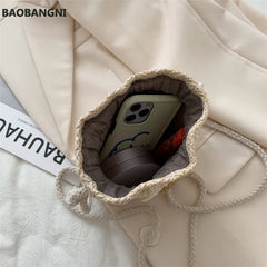 Straw Crossbody Bag Women Knitting Summer Beach Evening Shoulder Bag