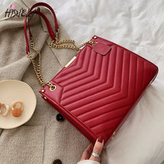 Diamond Lattice Ladies Handbag PU Leather Shoulder Bag Tote