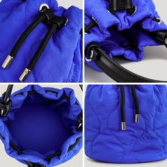 Quilted Padded Bucket Bag Down Cotton Crossbody Winter Handbag