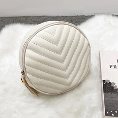 Round Leather Crossbody Bag with Tassel