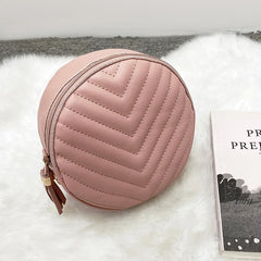 Round Leather Crossbody Bag with Tassel