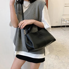 Fold Shoulder Bag Pleated Women's Handbags Soft PU Crossbody Bags