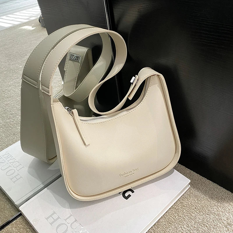 Women's Leather Messenger Bag Vintage Crossbody Wide Shoulder Strap