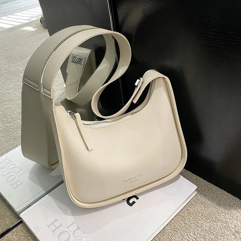 Women's Leather Messenger Bag Vintage Crossbody Wide Shoulder Strap