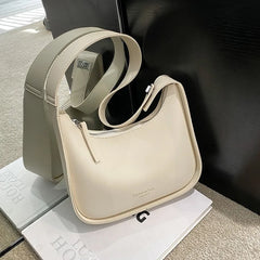 Women's Leather Messenger Bag Vintage Crossbody Wide Shoulder Strap