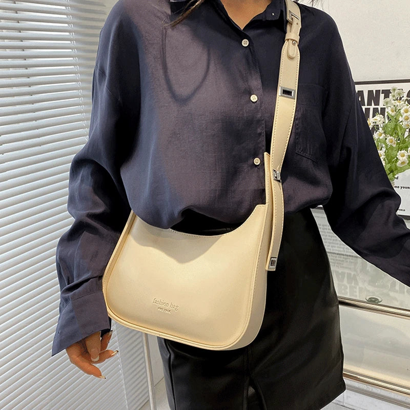 Women's Leather Messenger Bag Vintage Crossbody Wide Shoulder Strap