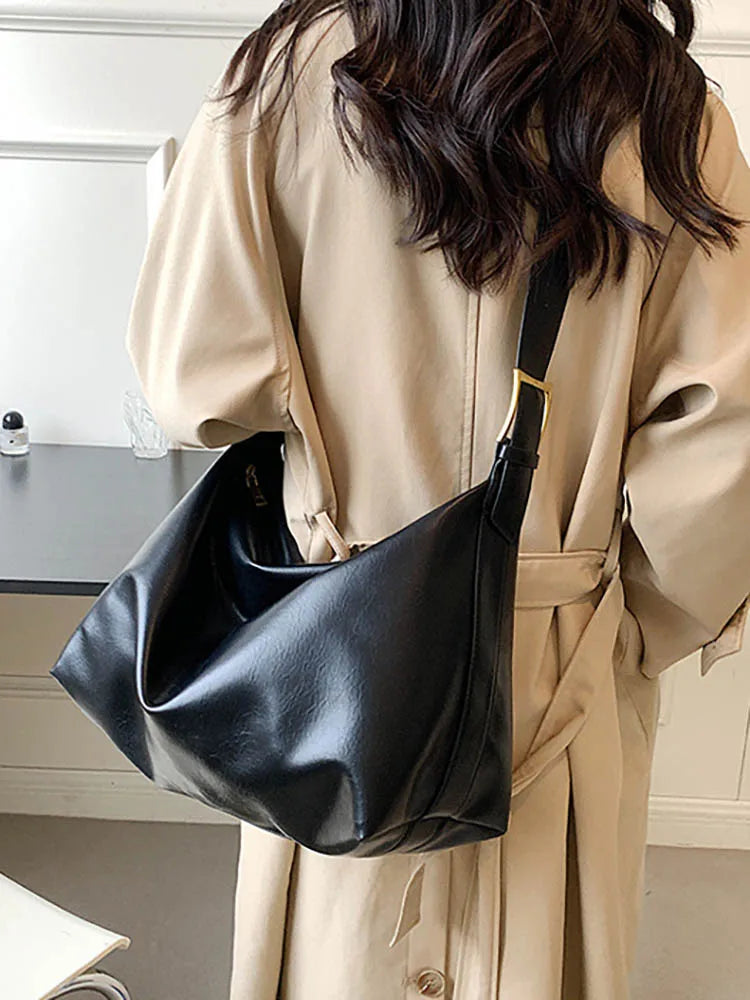 Women's Large Capacity Pu Leather Handbag Casual Tote Shoulder Crossbody Bags