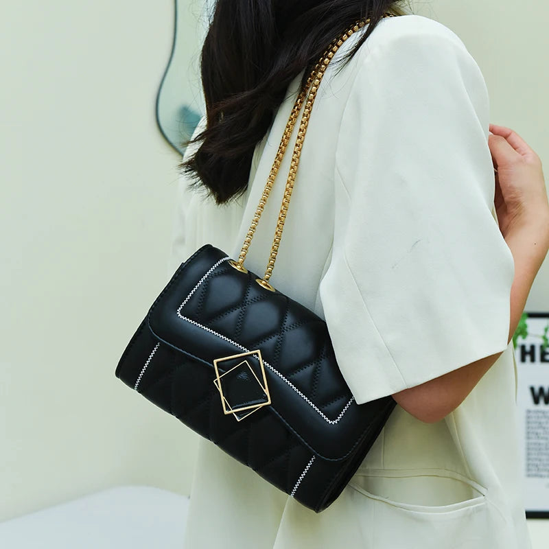 Women's Crossbody Shoulder Bag with Chain Strap