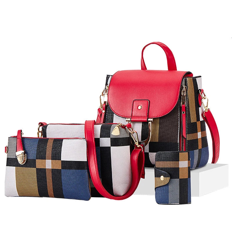 High Women Shoulder Bag Set Travel Backpack Girls Composite Bag