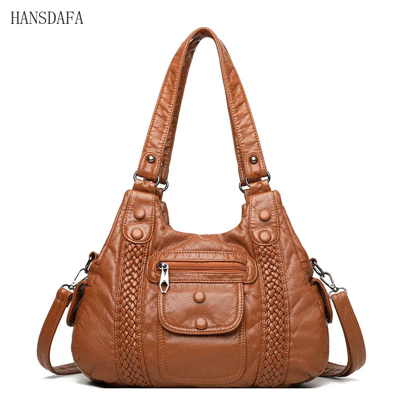 High Leather Shoulder Crossbody Bags for Women Tote Bag Casual Purses