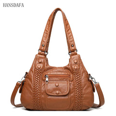 High Leather Shoulder Crossbody Bags for Women Tote Bag Casual Purses