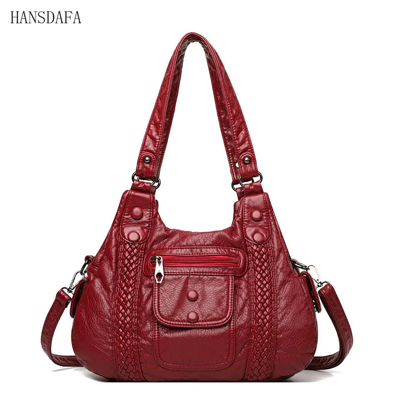 High Leather Shoulder Crossbody Bags for Women Tote Bag Casual Purses
