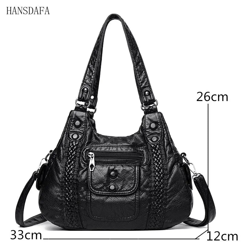 High Leather Shoulder Crossbody Bags for Women Tote Bag Casual Purses