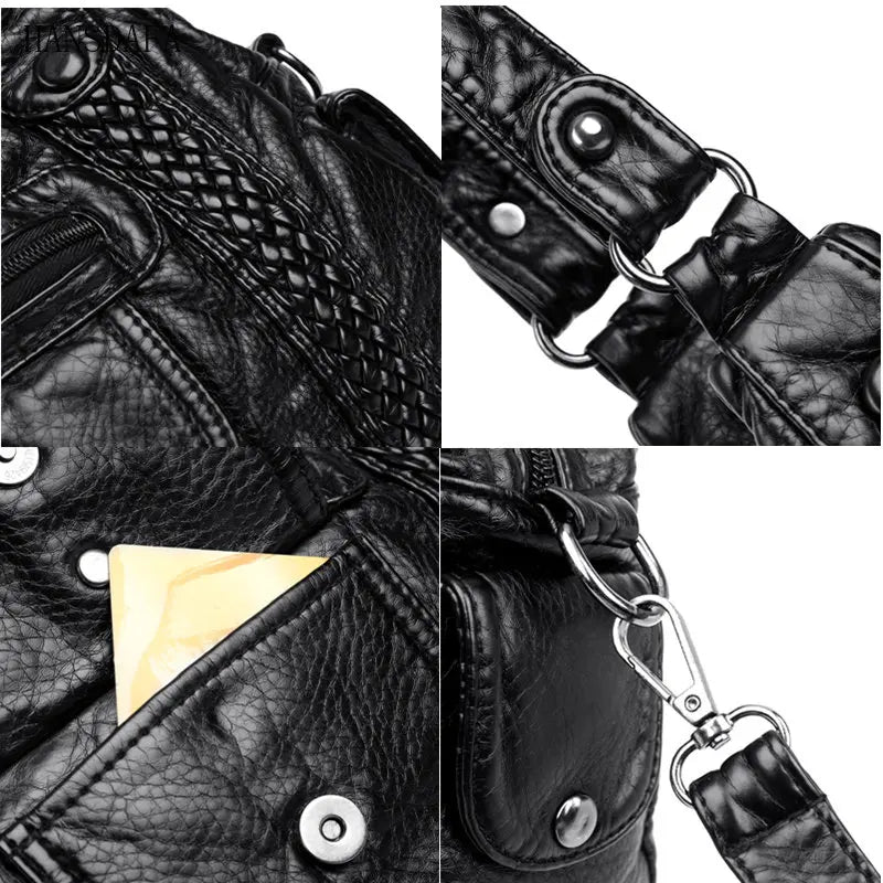 High Leather Shoulder Crossbody Bags for Women Tote Bag Casual Purses