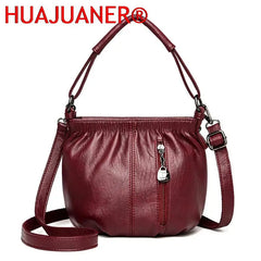 High Leather Shoulder Bag for Women Casual Ladies Small Crossbody