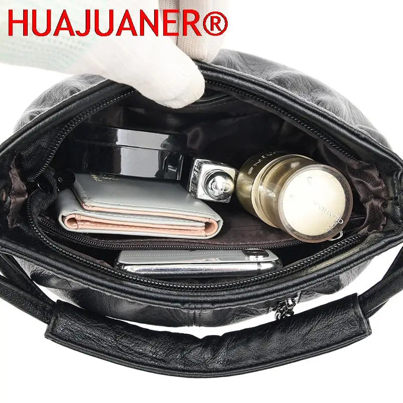 High Leather Shoulder Bag for Women Casual Ladies Small Crossbody