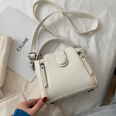 Women's Shoulder Bag Solid PU Leather Bucket Bag