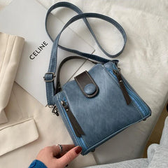 Women's Shoulder Bag Solid PU Leather Bucket Bag