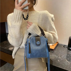 Women's Shoulder Bag Solid PU Leather Bucket Bag