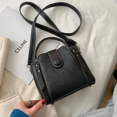 Women's Shoulder Bag Solid PU Leather Bucket Bag