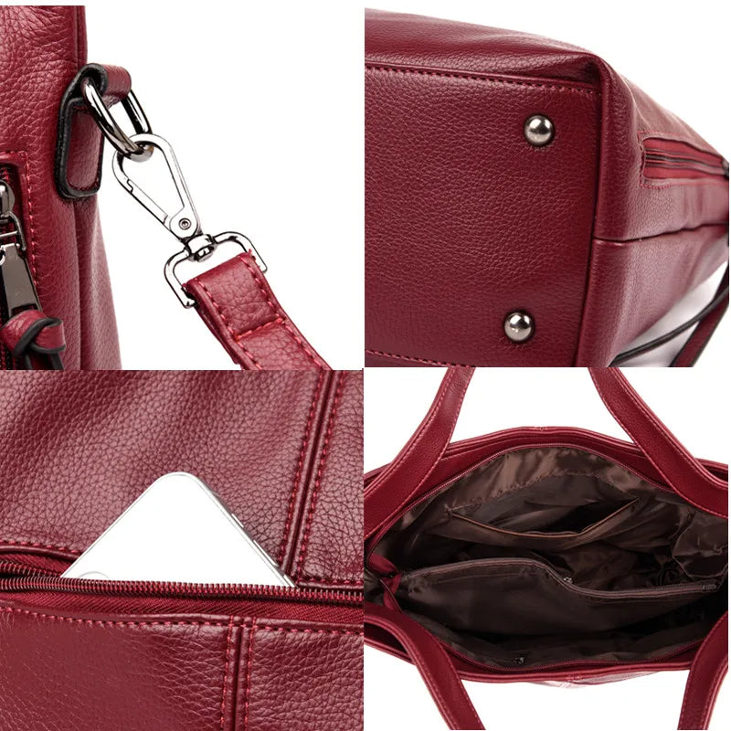 Women's Soft PU Leather Shoulder Bag Crossbody Tote