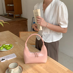 Small Hobo Shoulder Bag Glossy PU Leather Purse Lady Casual Travel Clutch