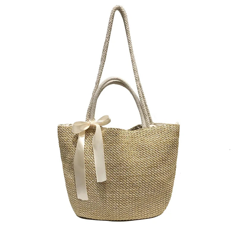 Women's Straw Bag Large Capacity Handbag Casual Tote Female Crossbody Bags