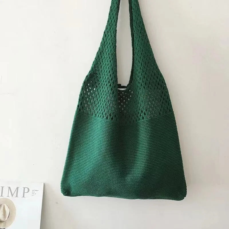 Knitted Handbags Female Large Capacity Totes Women's Pack Beach Bag