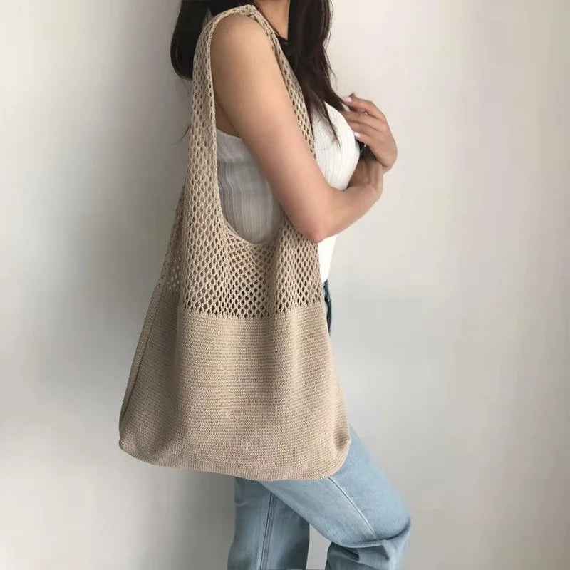 Knitted Handbags Large Capacity Totes Women's Pack Summer Beach Bag
