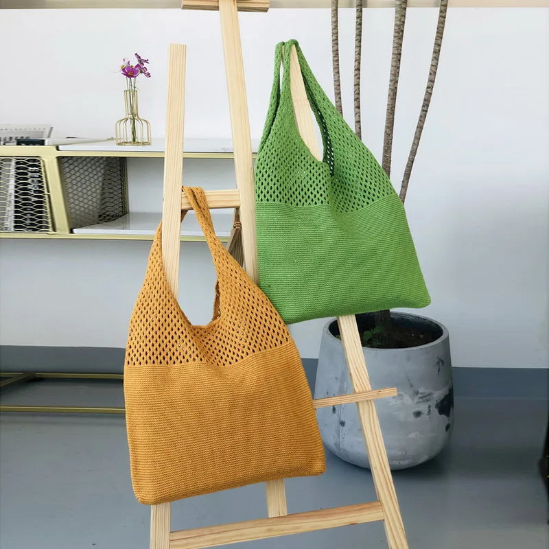 Large Capacity Woven Shoulder Bags for Women