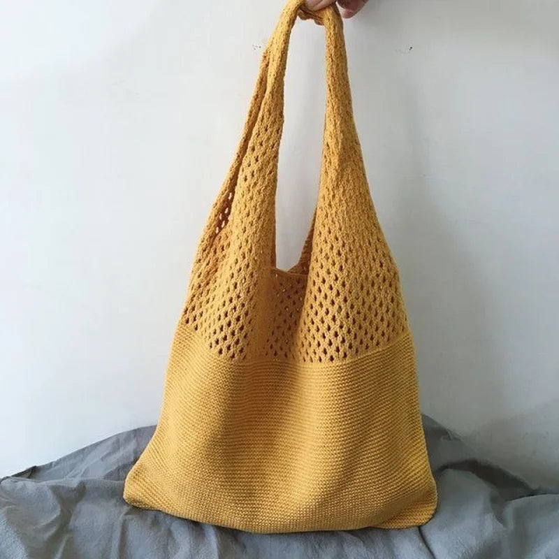 Knitted Handbags Large Capacity Totes Women's Pack Summer Beach Bag