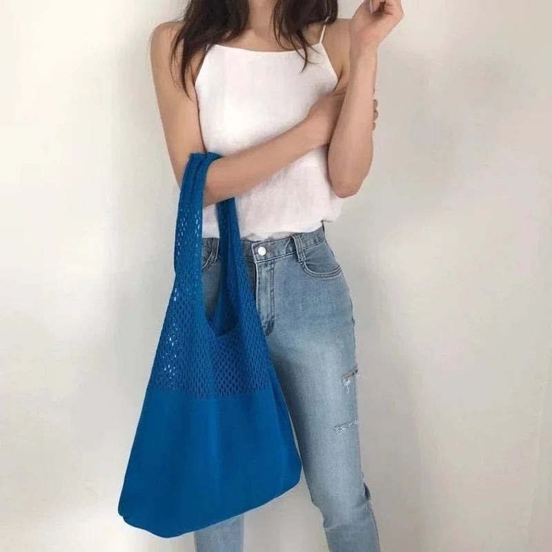 Knitted Handbags Large Capacity Totes Women's Pack Summer Beach Bag