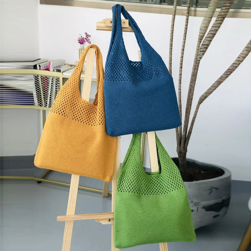 Large Capacity Woven Shoulder Bags for Women