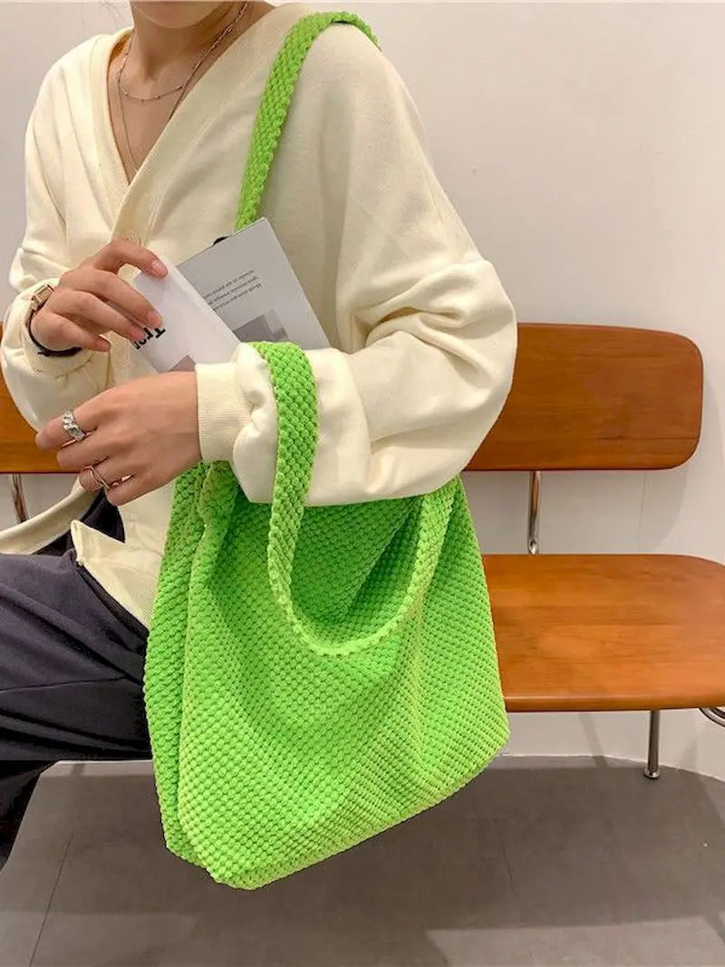 Large Capacity Knitting Handbags Women Shoulder Bags