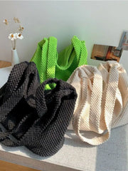 Large Capacity Knitting Handbags Women Shoulder Bags