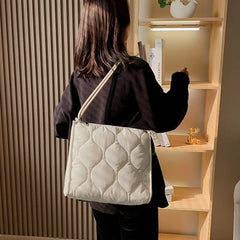 High Nylon Shoulder Bag Women's Tote - Large Capacity Solid Padded Purse