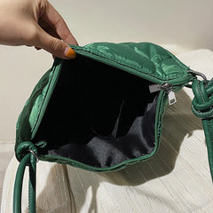 High Nylon Shoulder Bag Women's Tote - Large Capacity Solid Padded Purse