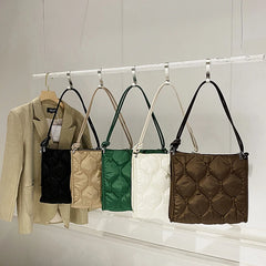 High Nylon Shoulder Bag Women's Tote - Large Capacity Solid Padded Purse