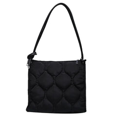 High Nylon Shoulder Bag Women's Tote - Large Capacity Solid Padded Purse