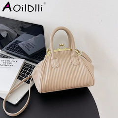 Lattice Shoulder Bag Women Clutch Crossbody Pleated Handbag Handle Bag