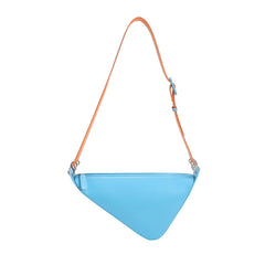 Solid Triangle PU Leather Shoulder Bag for Women Crossbody Bag