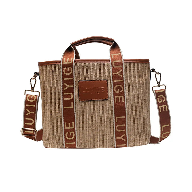 Straw Crossbody Shoulder Bag Hand Woven Summer Handbags Casual Beach Tote