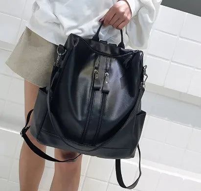 Red Stripe Laptop Backpack for Women